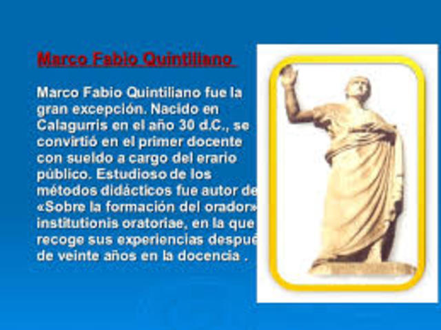 La pedagogía romana con Marco Fabio Quintiliano