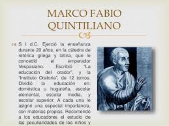 PEDAGOGÍA  ROMANA MARCO FABIO QUINTILIANO
