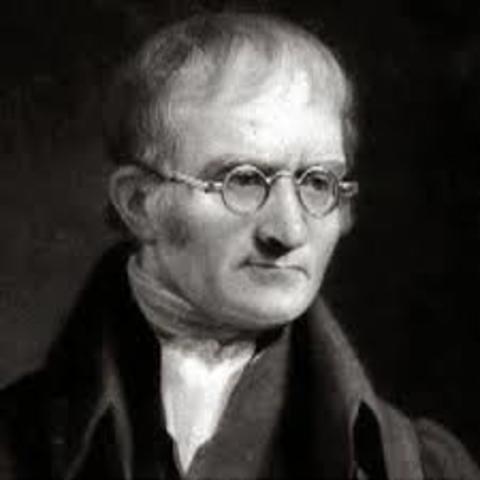 John Dalton developed his theory of atoms and matter.