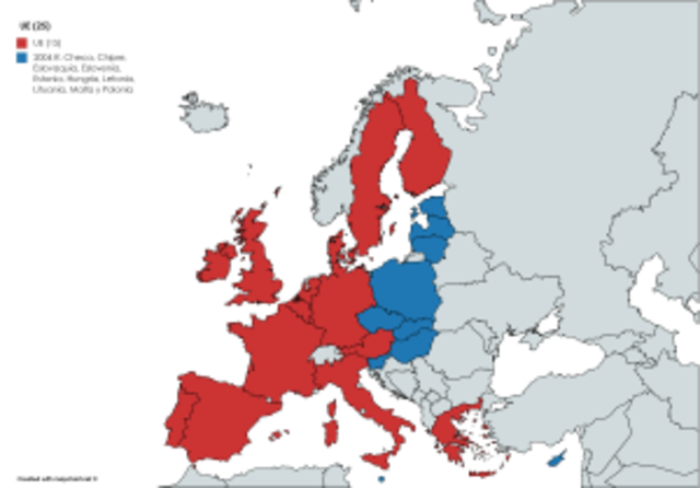 Entrada a la UE de Eslovenia , Eslovaquia , Estonia , Hungría , Letonia , Lituania , Polonia , República Checa , Malta y Chipre .