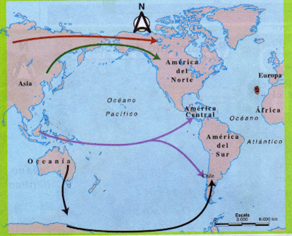 Teoría que dice que también llegaron de Oceanía o Islas Polinesia