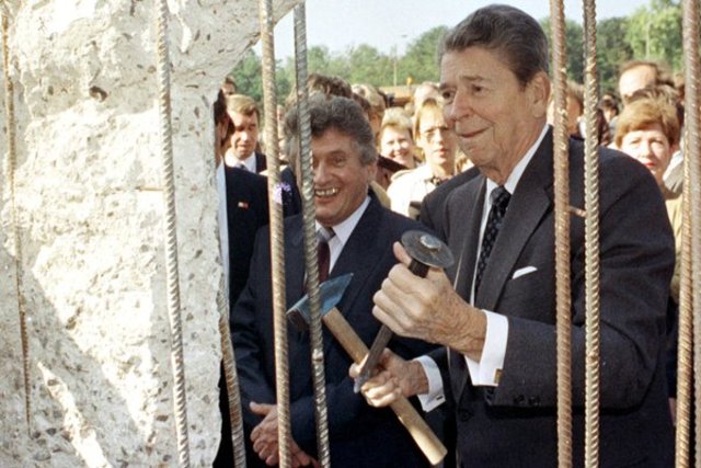 Reagan breaks the wall