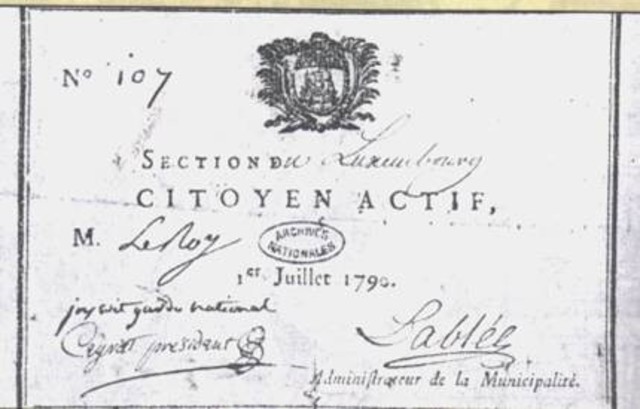 Nueva constitución del 1791.