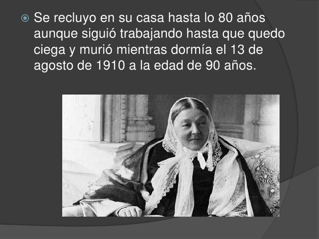 Fallece en londres Florence Nightingale