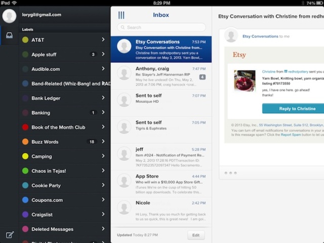 The modern email merges
