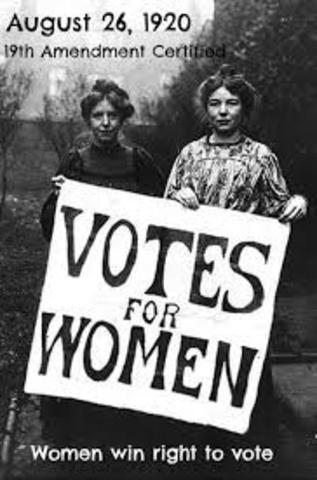 Women gained the right to vote in the 19th amendment