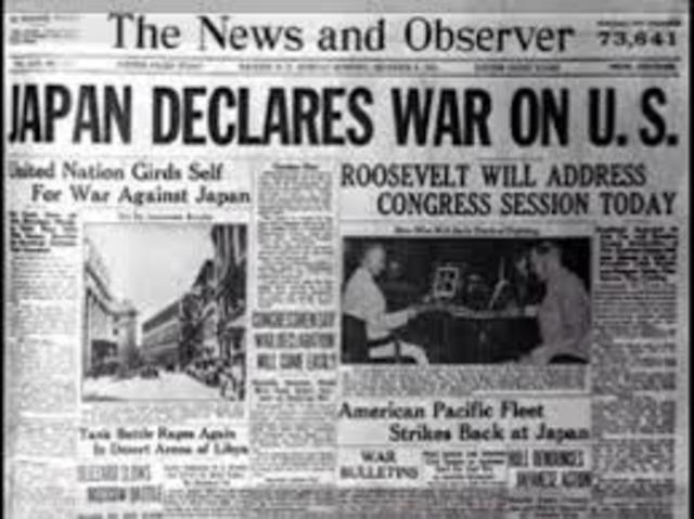 After Japan bombed Pearl Harbor, Germany declared war on the U.S. and the U.S. declared war on Both Japan and Germany
