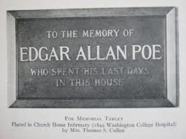 Edgar Allan Poe dies
