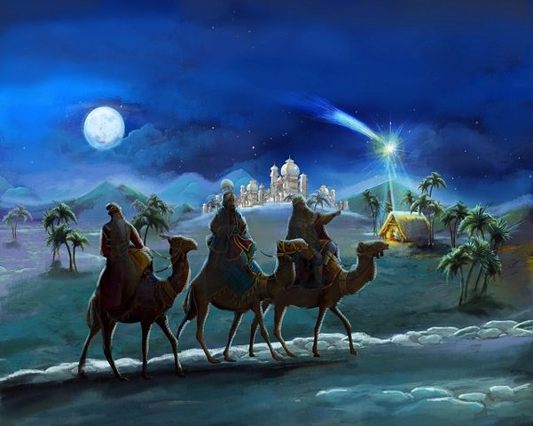 La visita de los Reyes Magos a Jesús