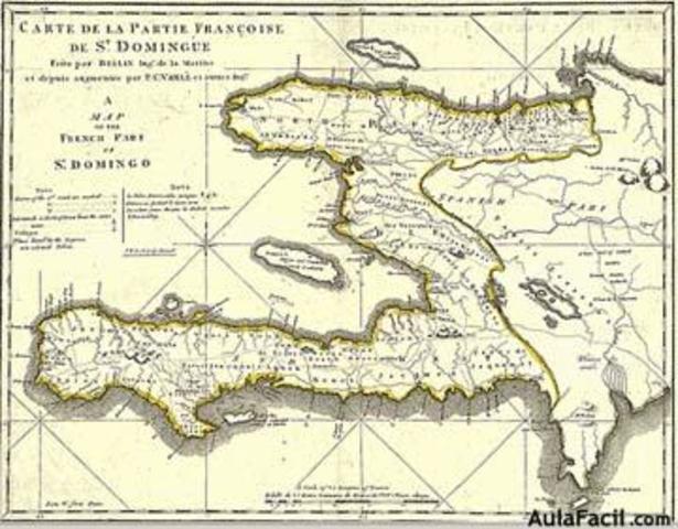 Tratado de Ryswik, en Holanda el rey de Francia Luis XIV firma la paz con la Liga de Hamburgo de la cual España formaba parte. En el tratado, acordaron sobre la división de la isla .