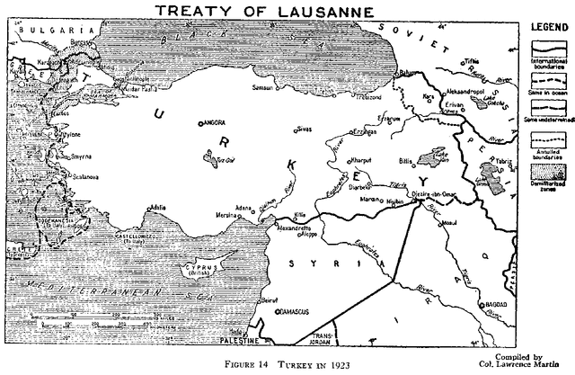 The treaty of Lausanne Italy, 1923