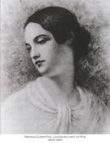 Poe marries his thirteen year old cousin, Virginia Clemm