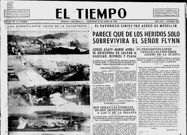 El accidente aéreo de Medellín.