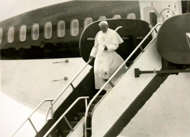 Llegada del papa Juan Pablo II