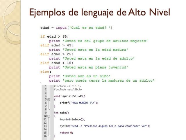 Desarrollo de lenguaje de alto nivel.(SOFTWARE)
