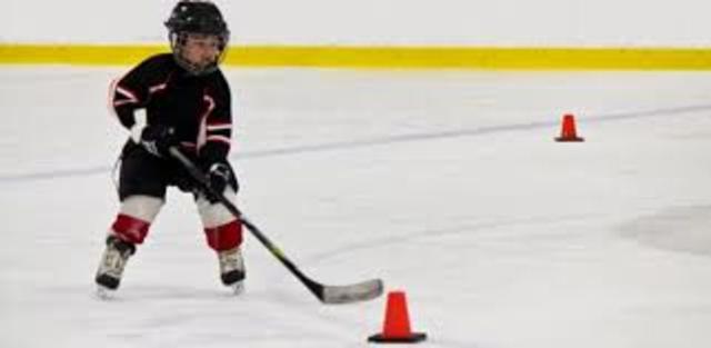 Began helping out with atom hockey practices