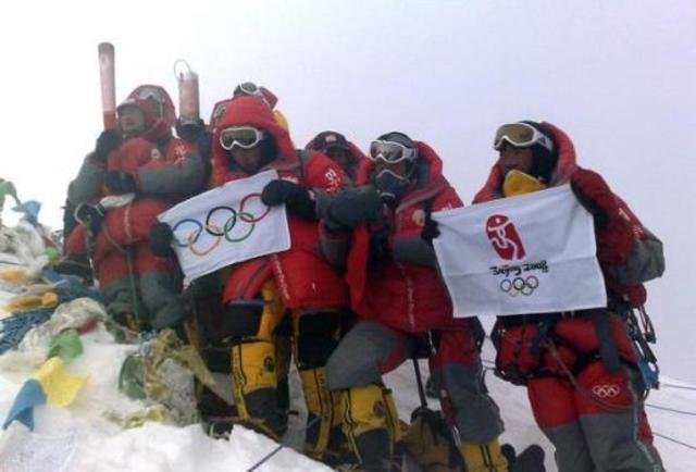 The torch went to the top of Mt. Everest.