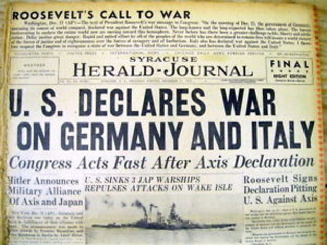 U.S declared War on Germany