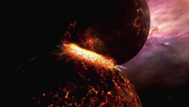 Choque del protoplaneta "Tea" contra la Tiera