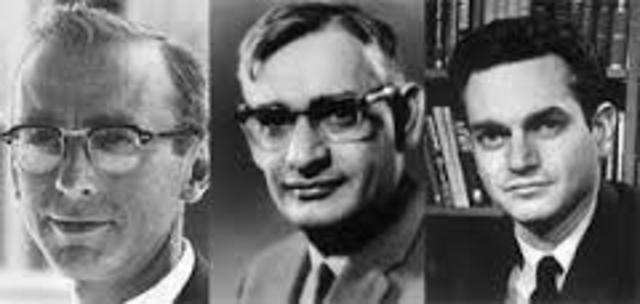 Marshall Nirenberg, Severo Ochoa y Gobind Khorana.