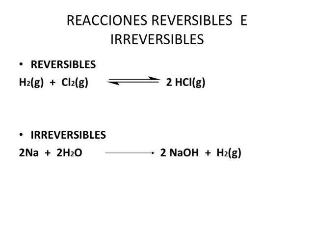 Reacciones reversibles