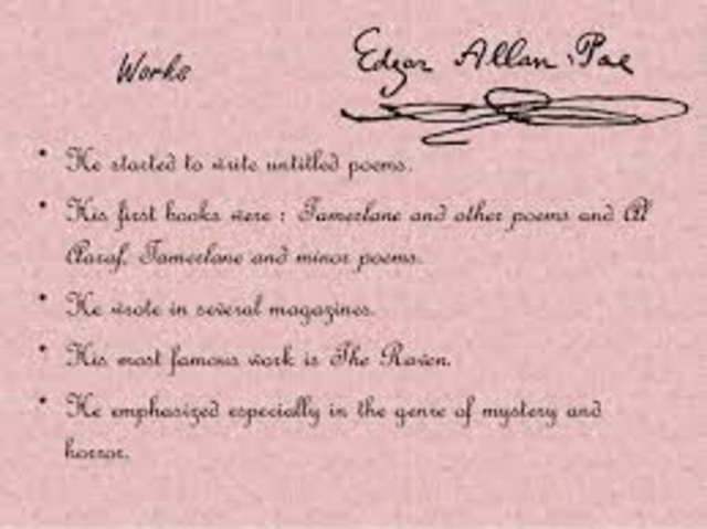 Poe writes his first poem.