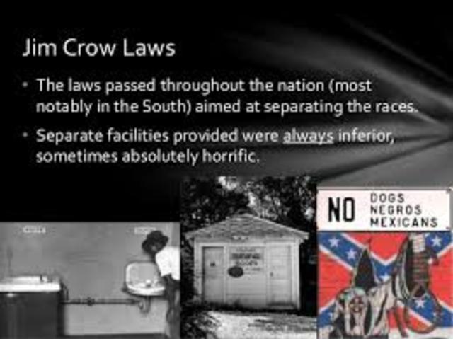 Jim Crow laws were passed in the South