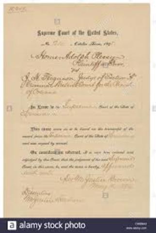 Plessy V. Ferguson ruling by the Supreme Court