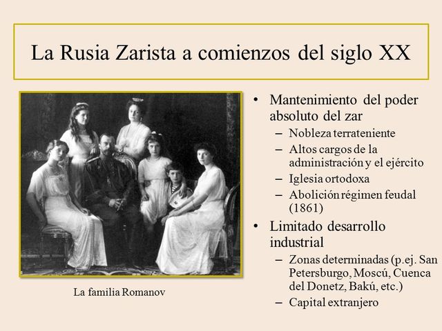 La Rusia zarista a principios del siglo XX