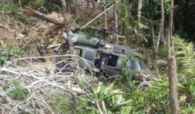 Accidente militar en un helicóptero