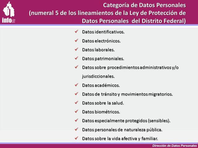 Lineamientos de la proteccion de datos personales