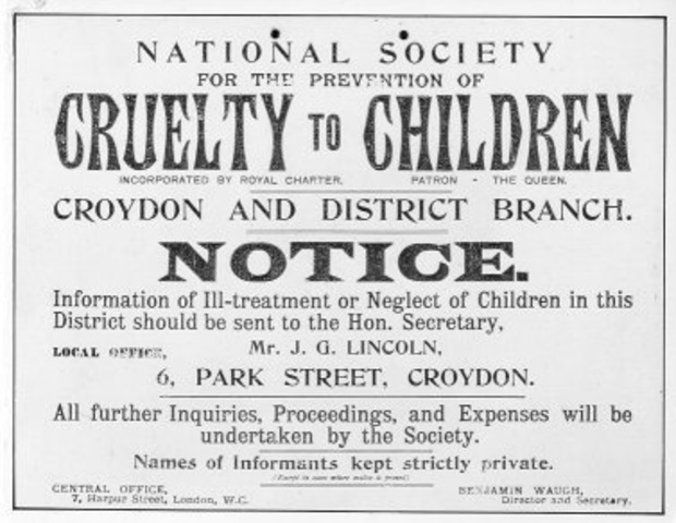 1884THE LONDON SOCIETY FOR THE PREVENTION OF CRUELTY TO CHILDREN