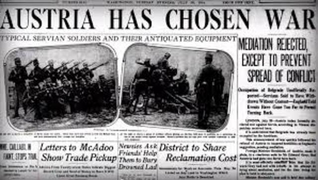 Austria declara la guerra a Serbia