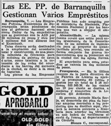 En Barranquilla se gestionan empréstitos para ampliar acueducto