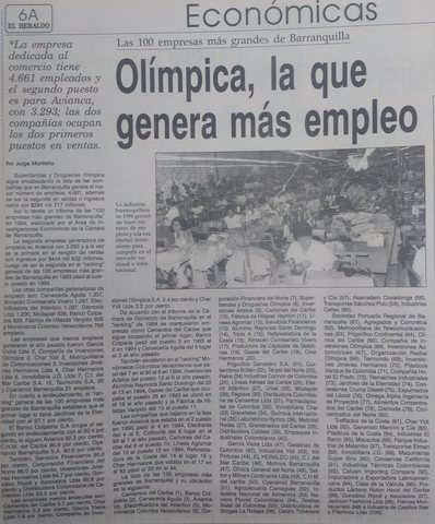 En Barranquilla Olímpica es la empresa que más genera empleo