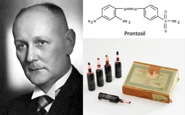 Gerhard Domagk descubre que el Prontosil cura infecciones por estreptococos