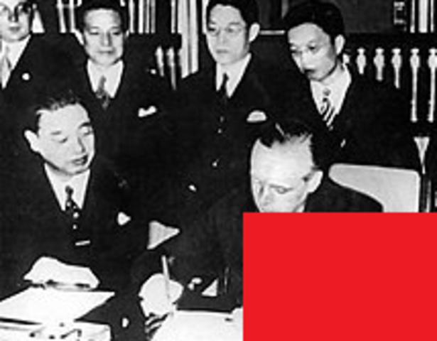 Firma del pacto  Antikomintern entre Japón y Alemania