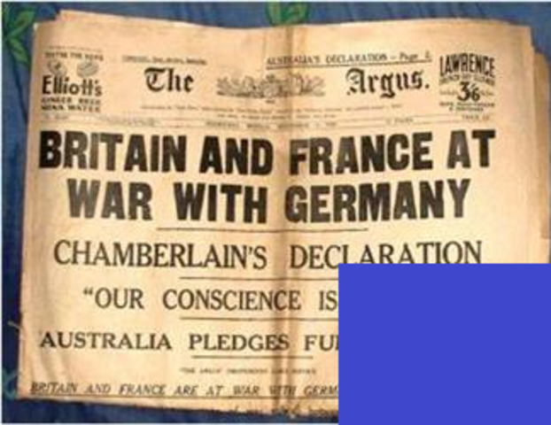 Francia e Inglaterra declaran la guerra a Alemania