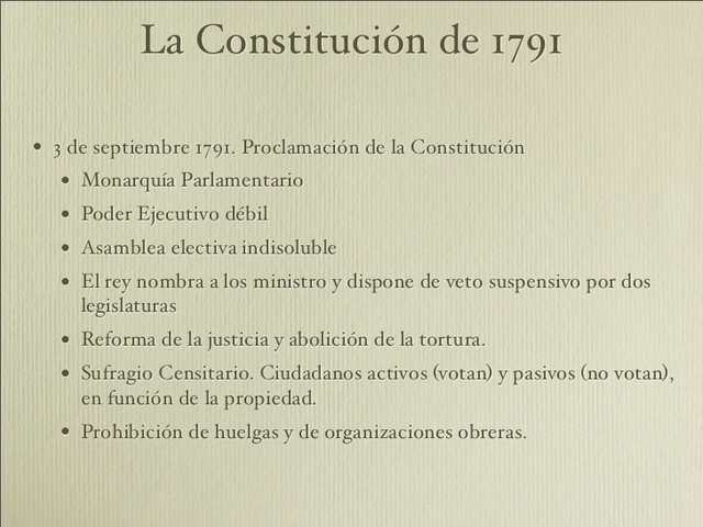 la constitución de 1791