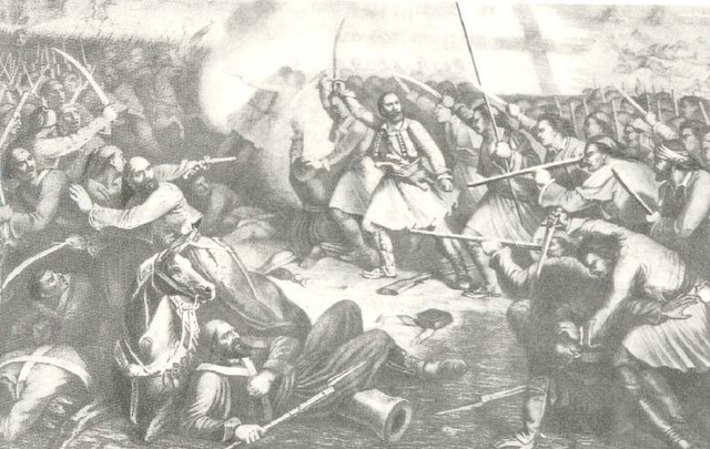 Μάχη στο Μανιάκι, θάνατος του Παπαφλέσσα