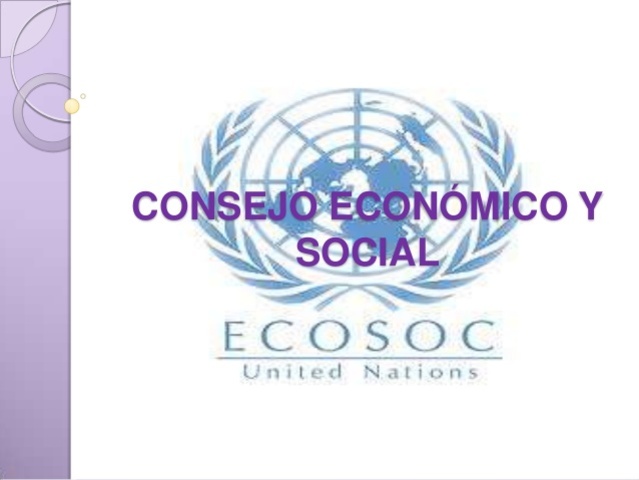 ECOSOC, Consejo Económico y Social de las Naciones Unidas.