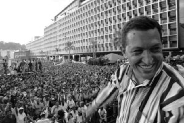 Hugo Chávez takes the presidency