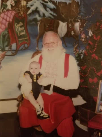 First time sitting on Santa's lap.