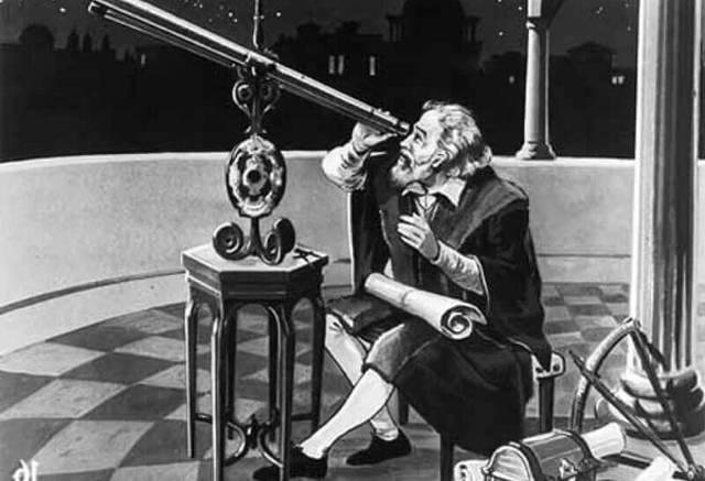 El telescopio y la Luna.