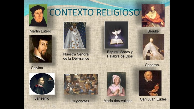 RECONOCIDOS PERSONAJES DEL CONTEXTO RELIGIOSO DE LA ESCUELA FRANCESA