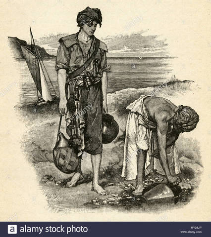 Siguen su viaje por la Costa hasta que encuentra un barco de portugueses que le ofrecen llevarlo a Brasil de gratis y le compran la mayoría de sus pertenencias incluyendo a Xury