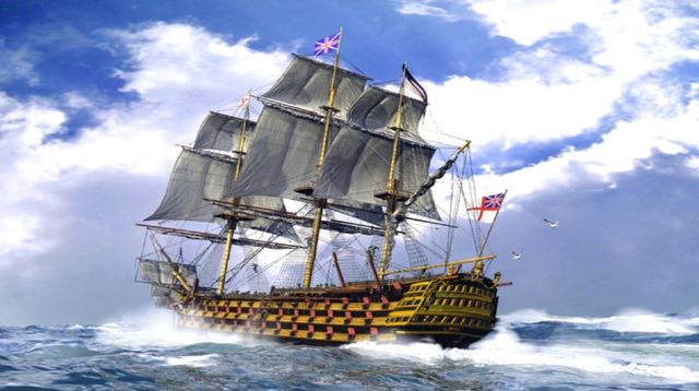 Llegada del barco inglés