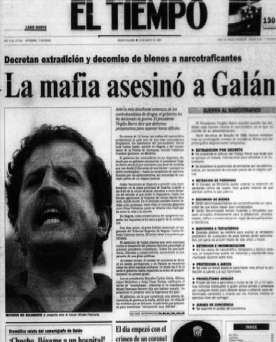 muerte del líder político Luis Carlos Galan
