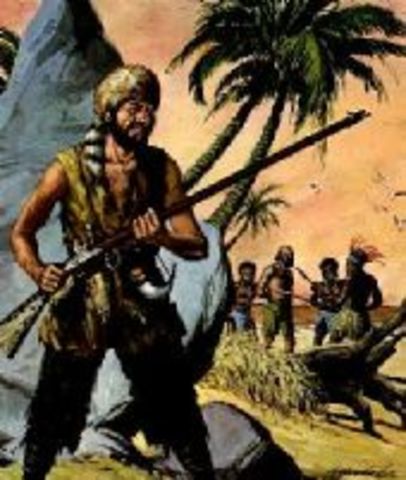 En la siguiente llegada caníbal Viernes y Robinson los atacan y salvan al papá de Viernes y a un Español.