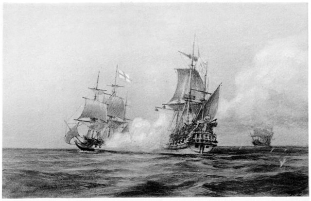 Llega un barco inglés, salva al capitán, víctima de un botín y recuperan el barco.